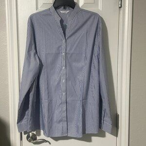 BRAND NEW with tags white and blue stripe shirt